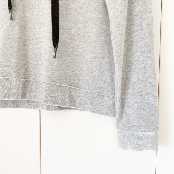 Rails Ryan Revolve Lace-Up Velvet Drawstring Heather Grey Gray Sweatshirt Medium - Picture 8 of 12